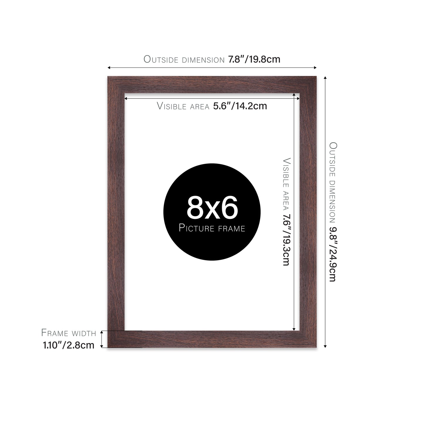Walnut Picture Frame 28mm Edge