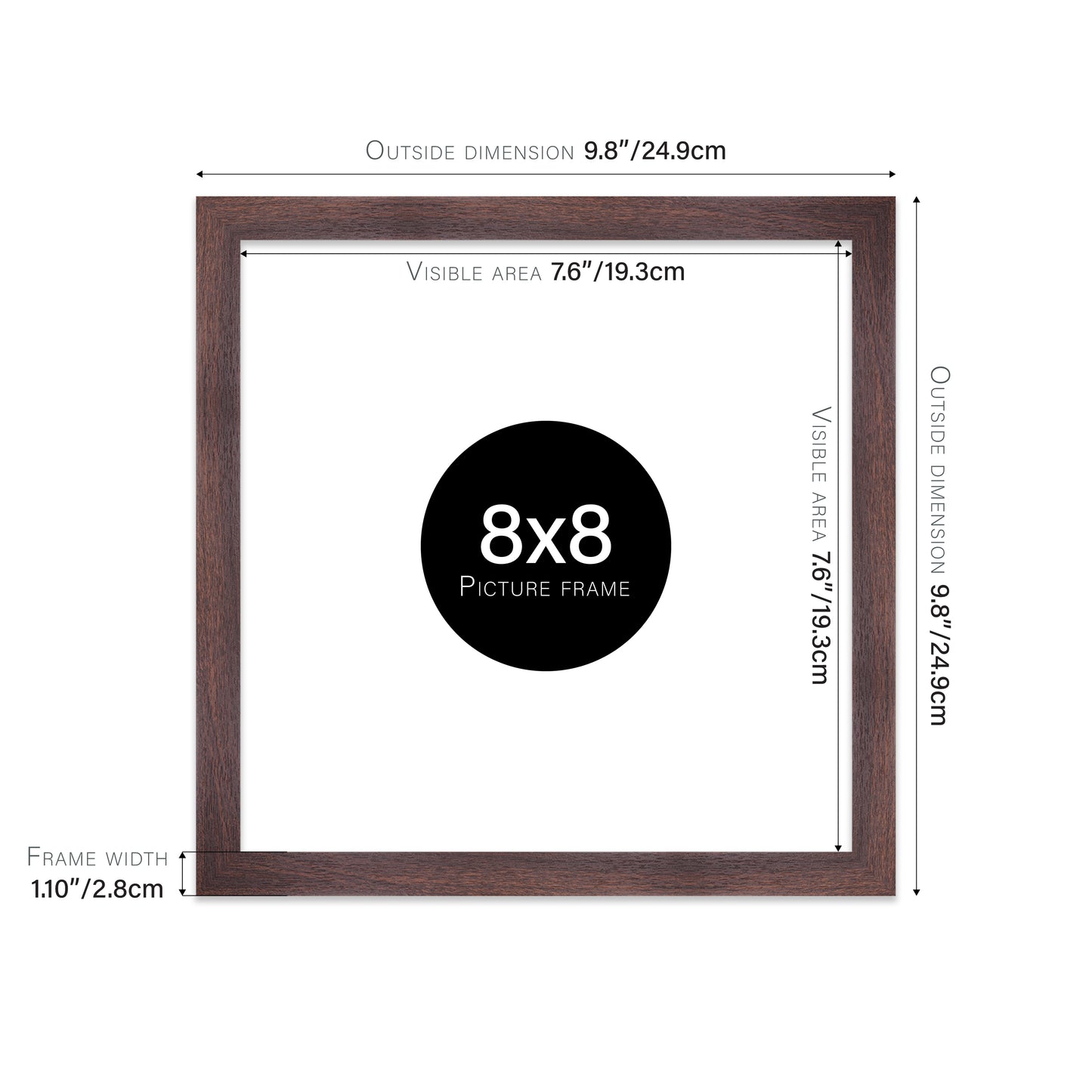 Walnut Picture Frame 28mm Edge