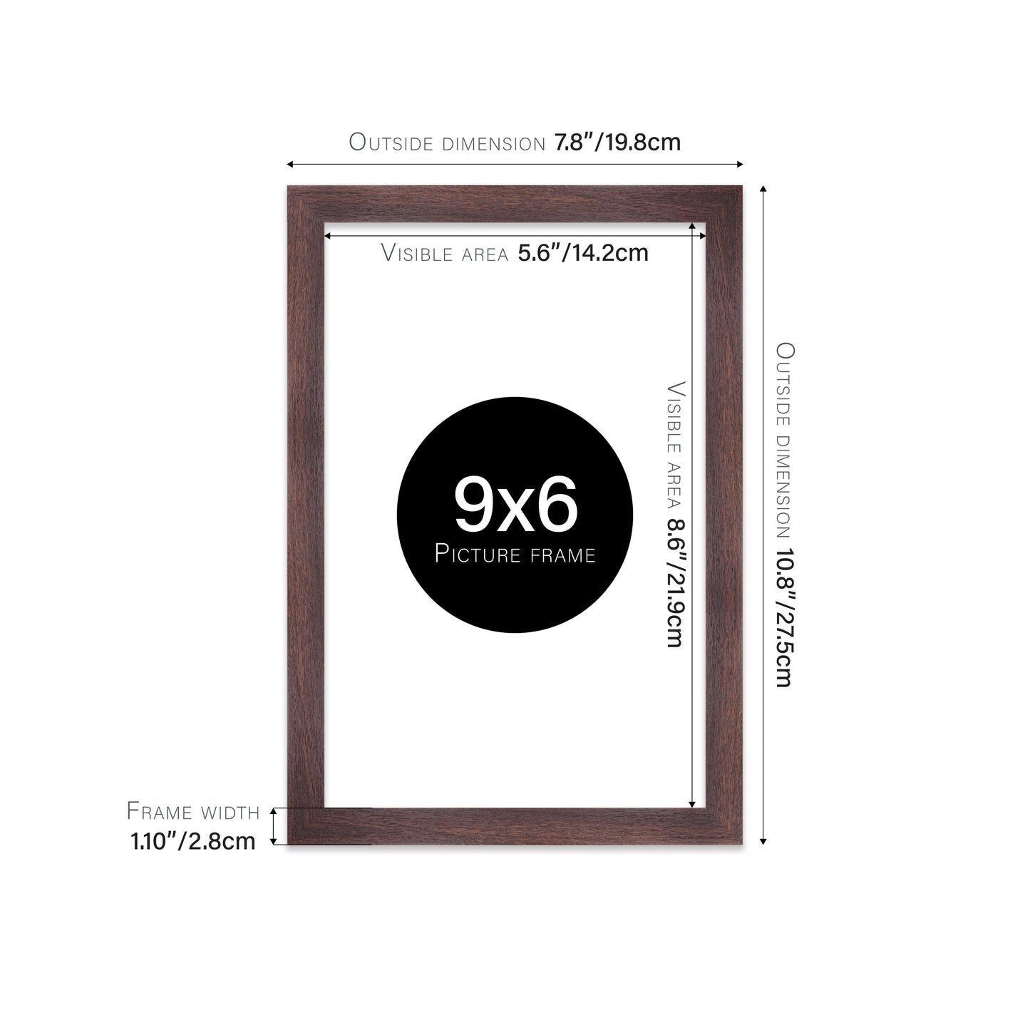 Walnut Picture Frame 28mm Edge