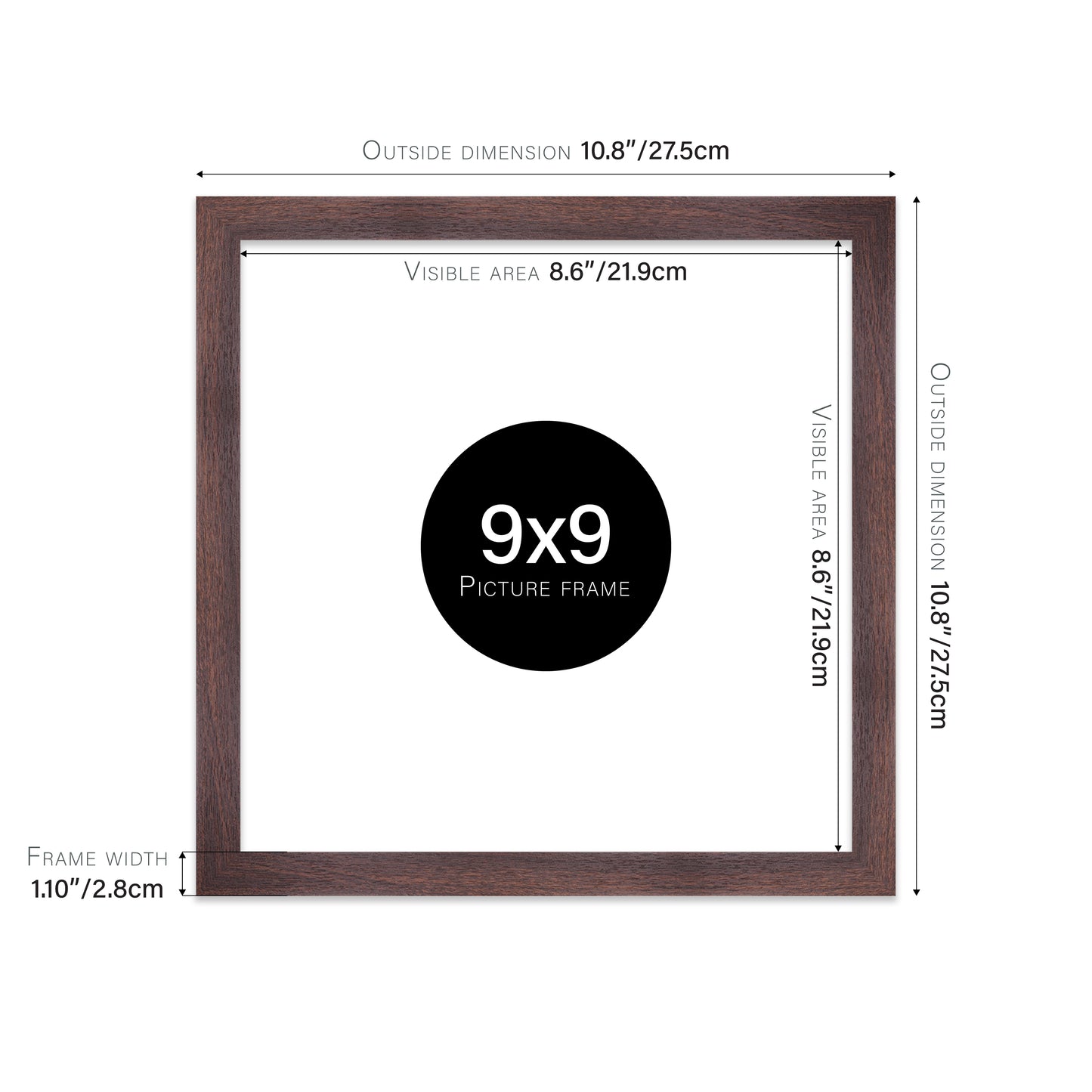 Walnut Picture Frame 28mm Edge