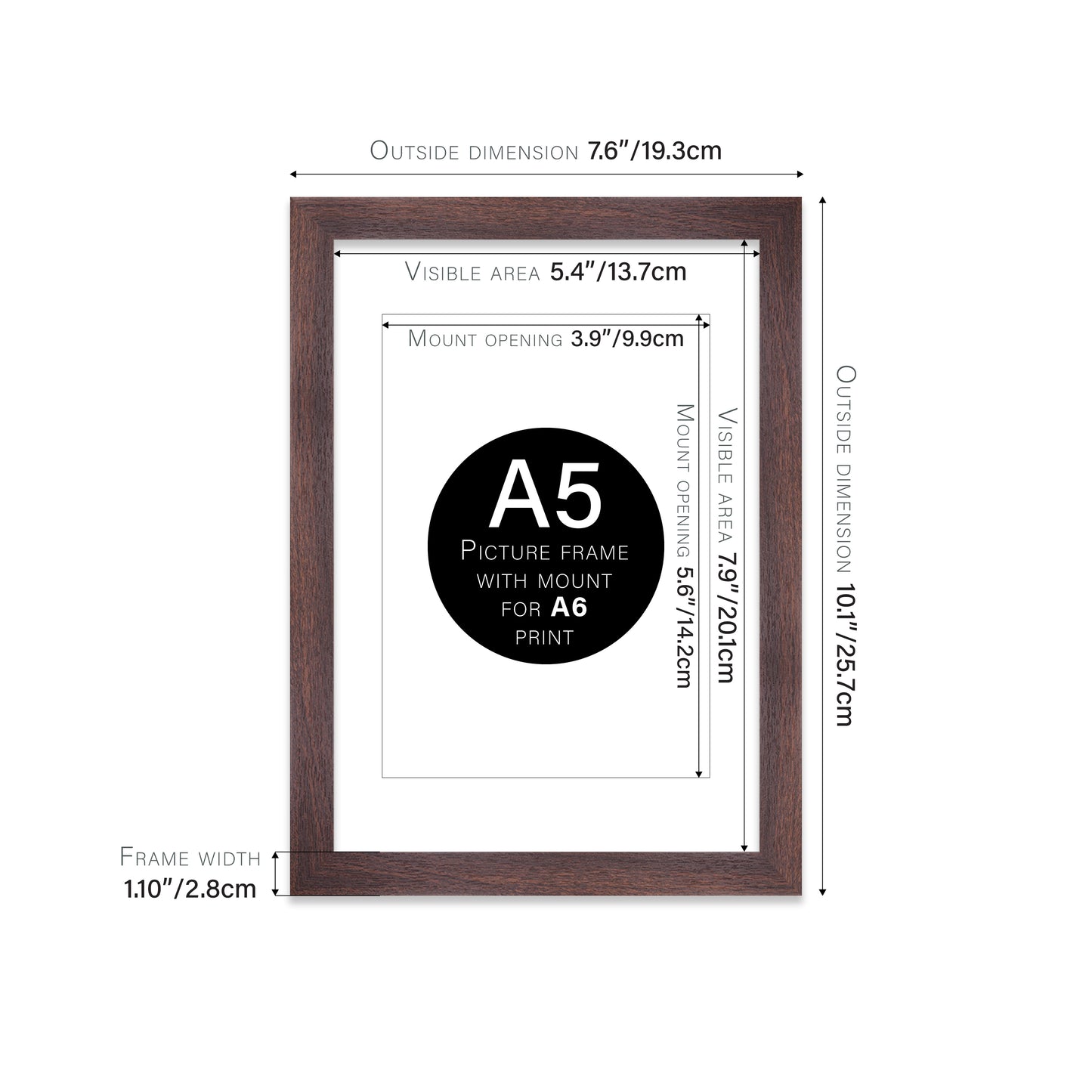 Walnut Picture Frame 28mm Edge