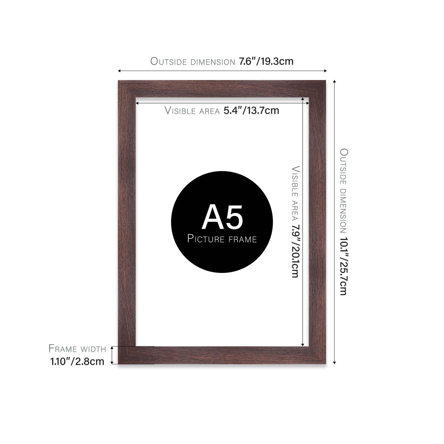 Walnut Picture Frame 28mm Edge