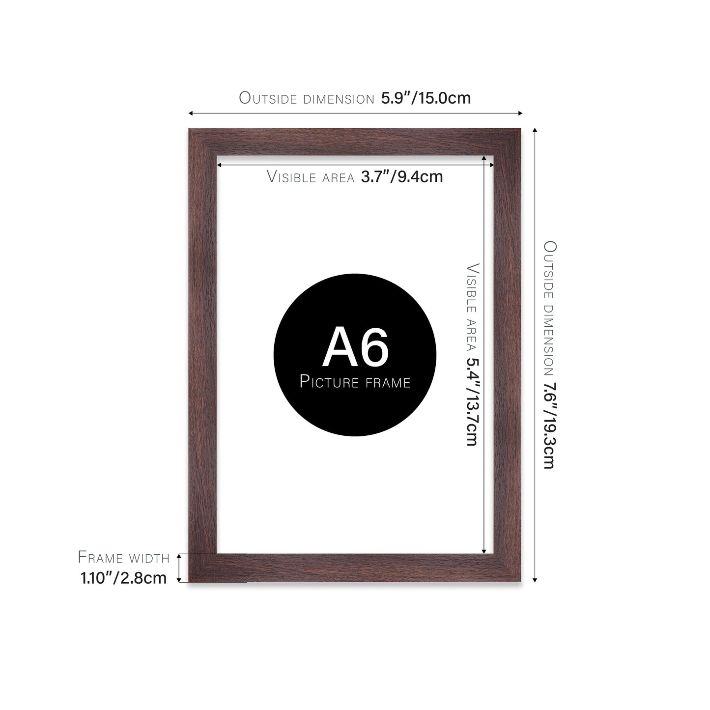 Walnut Picture Frame 28mm Edge