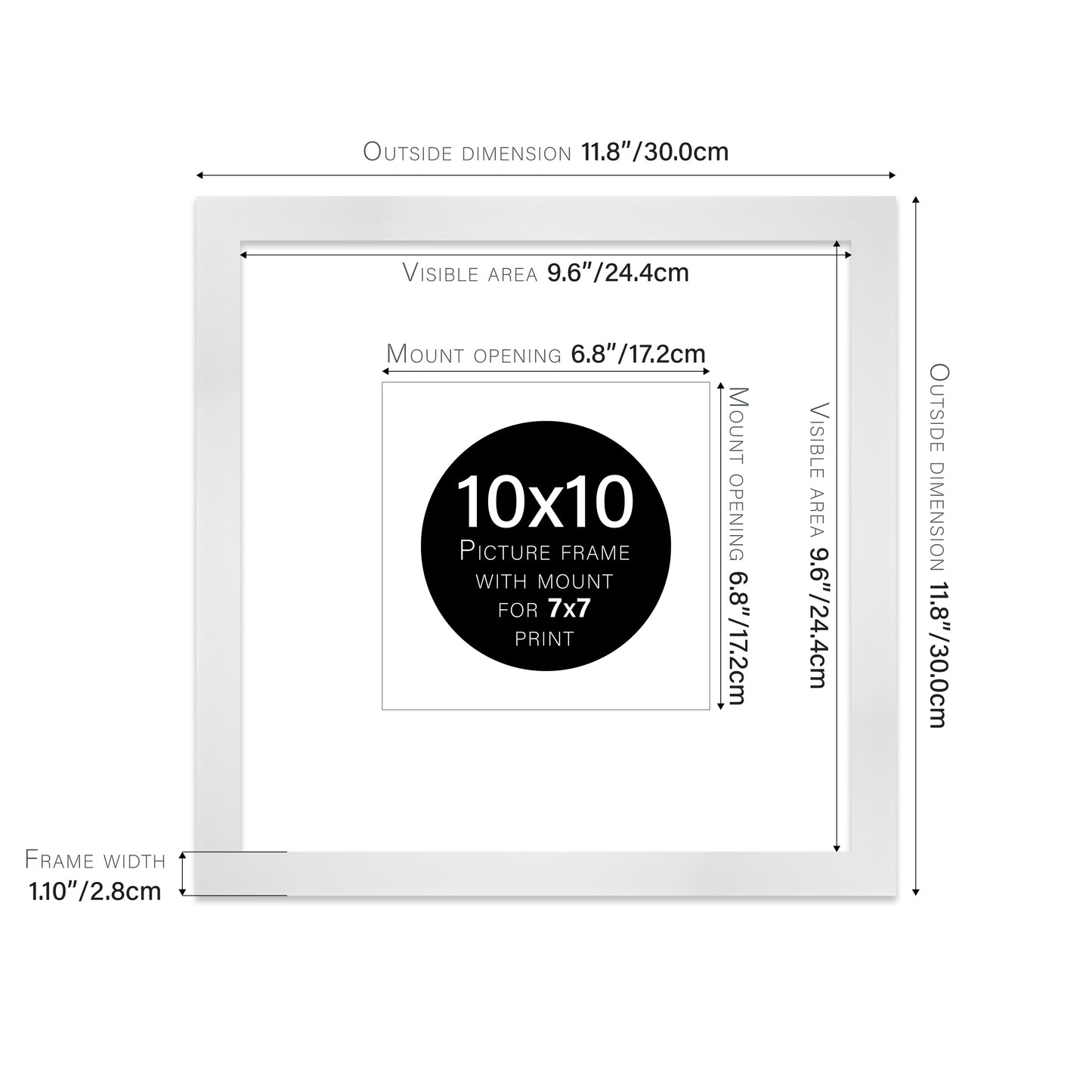White Picture Frame 28mm Edge