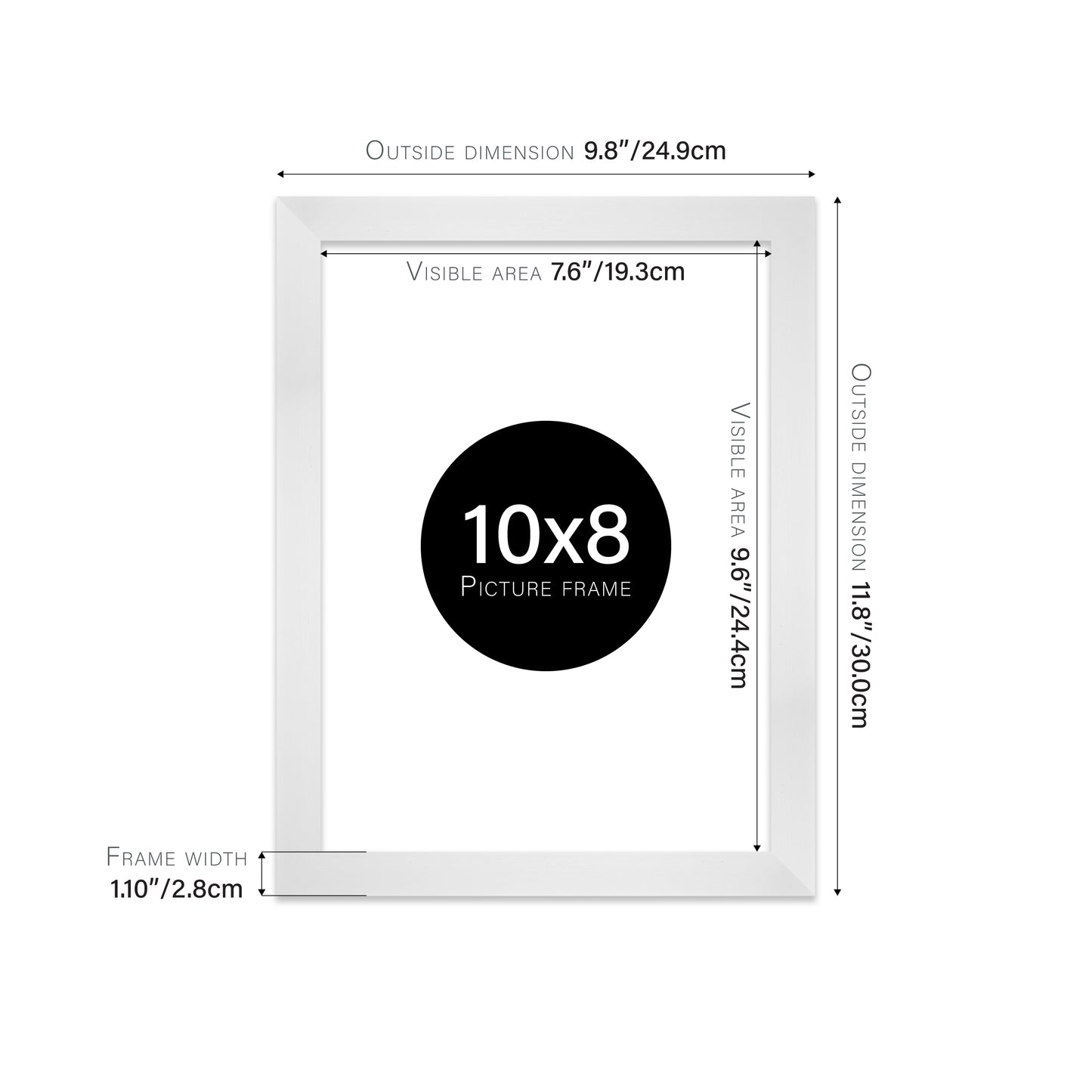 White Picture Frame 28mm Edge