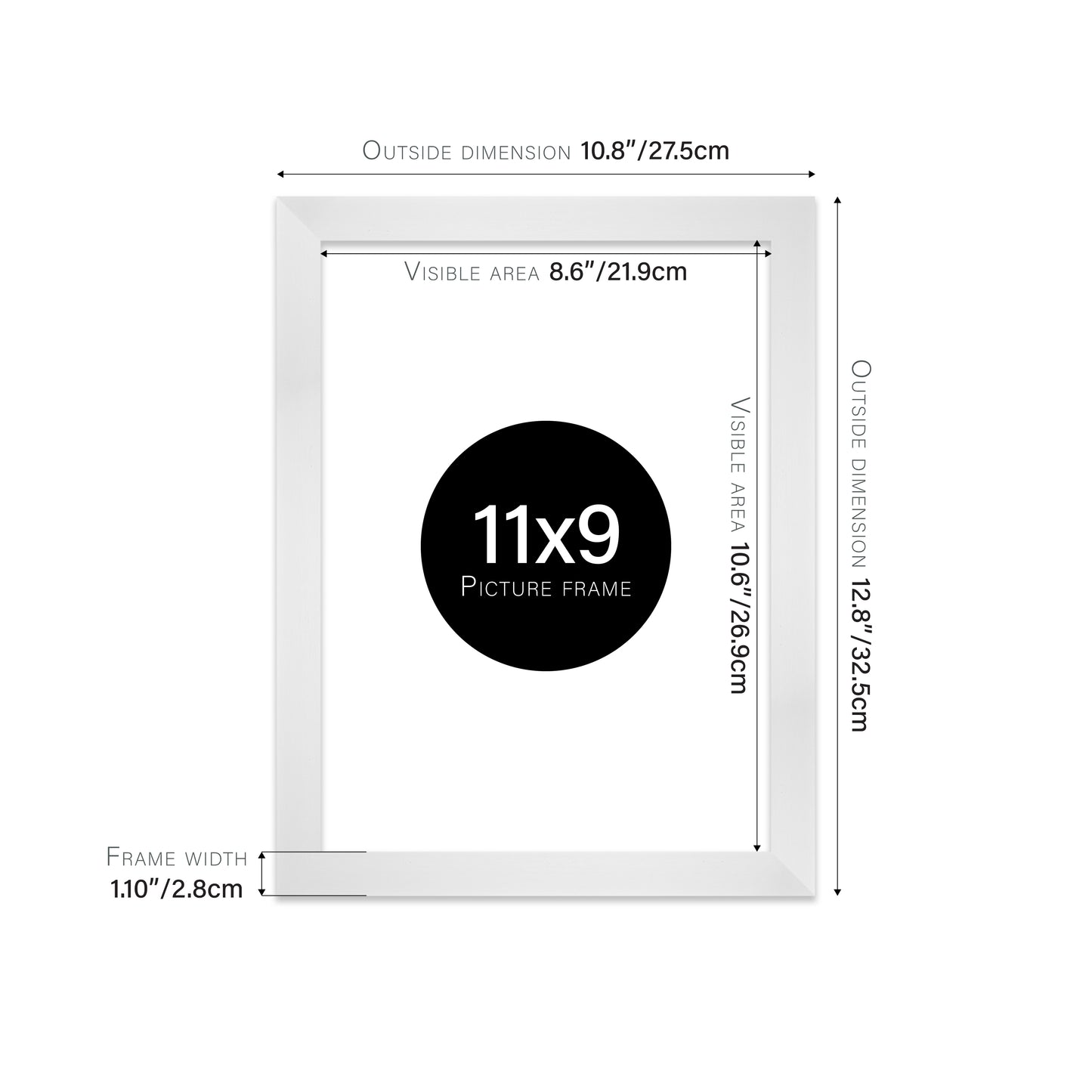 White Picture Frame 28mm Edge
