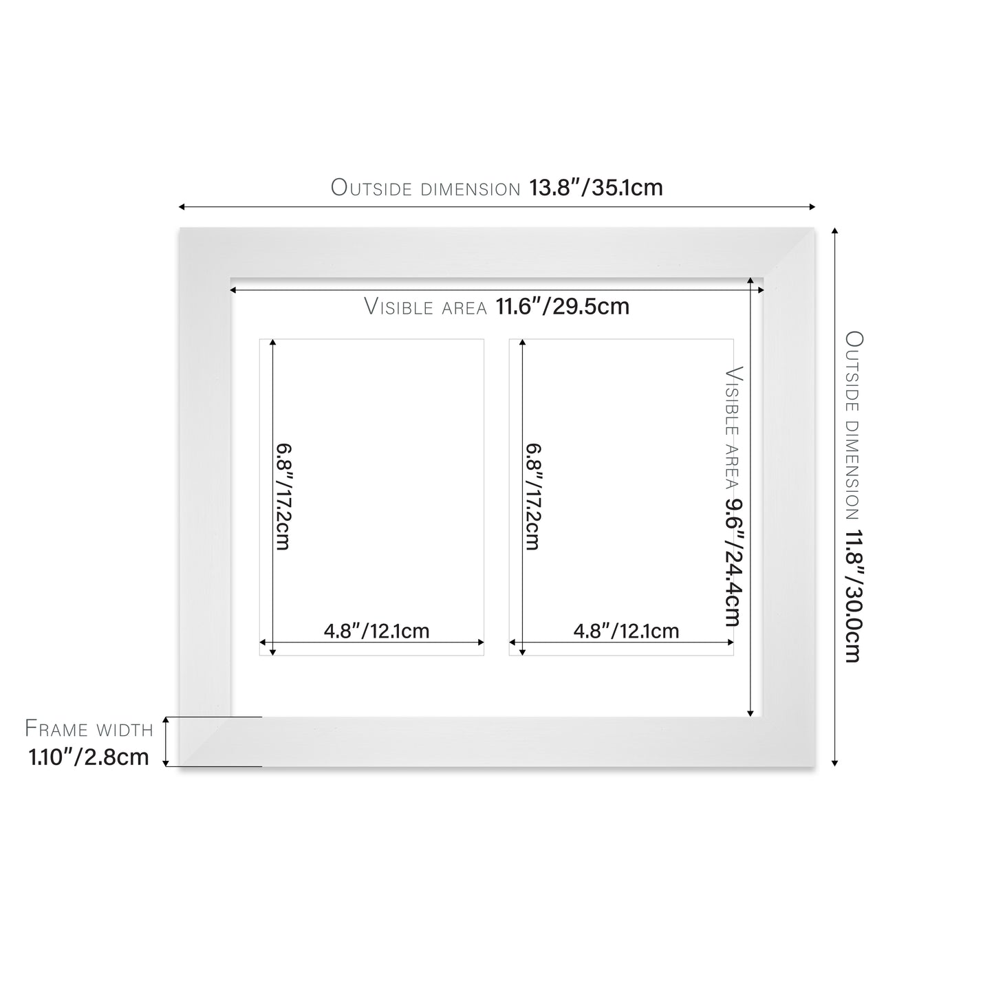 White Picture Frame 28mm Edge