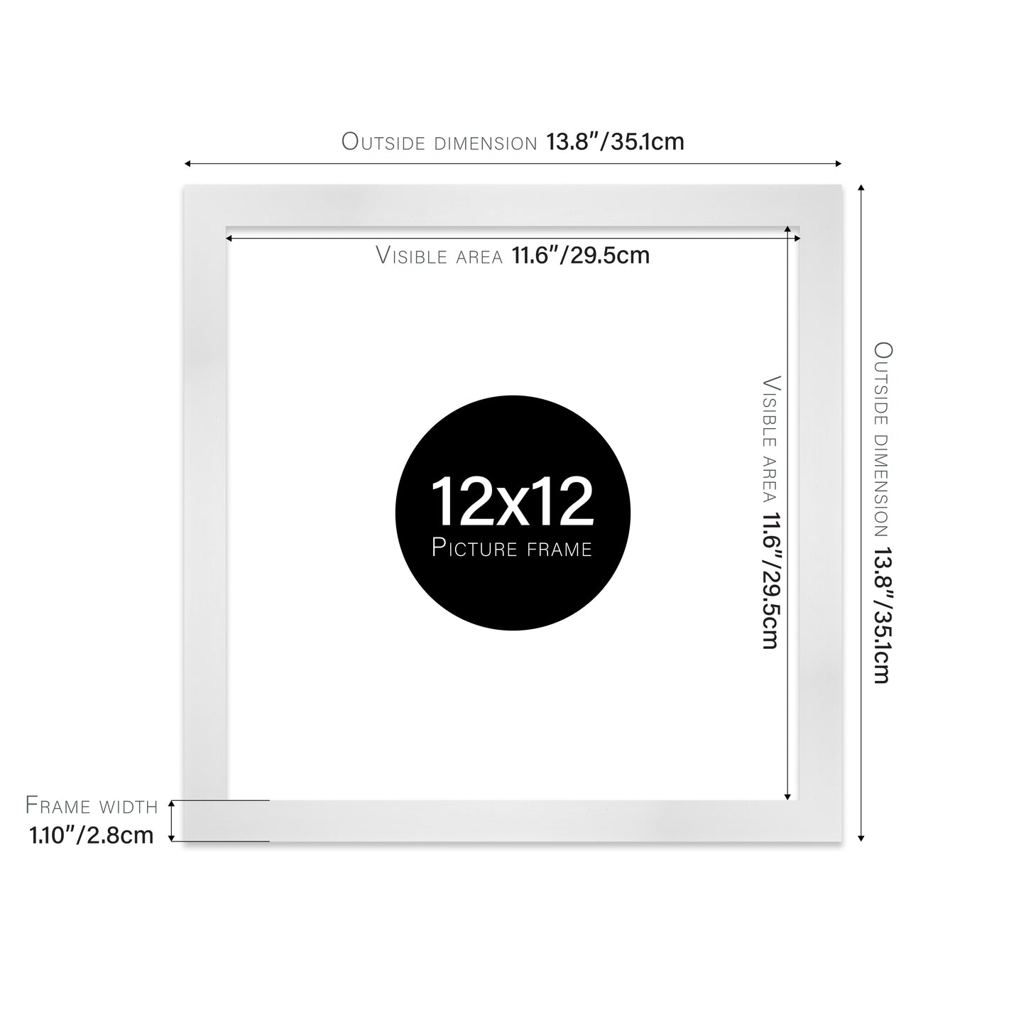 White Picture Frame 28mm Edge