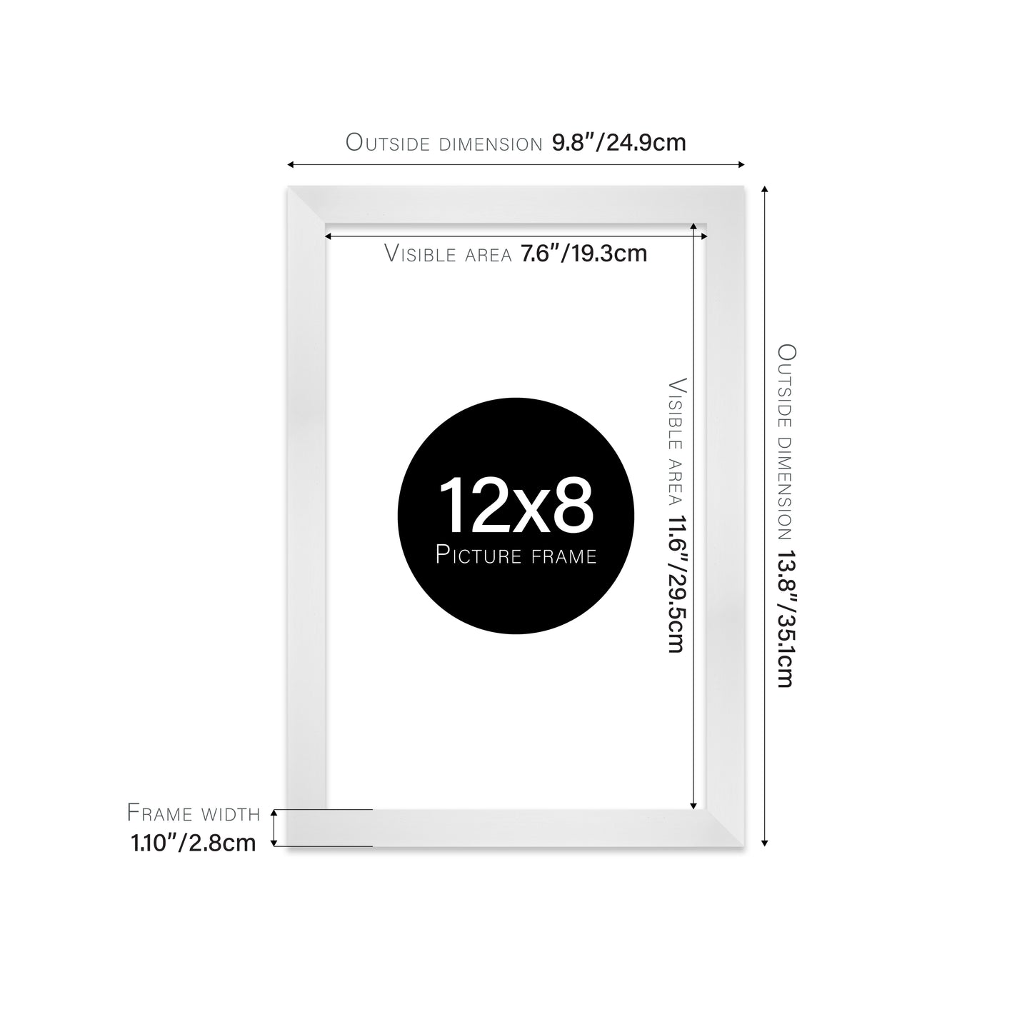 White Picture Frame 28mm Edge