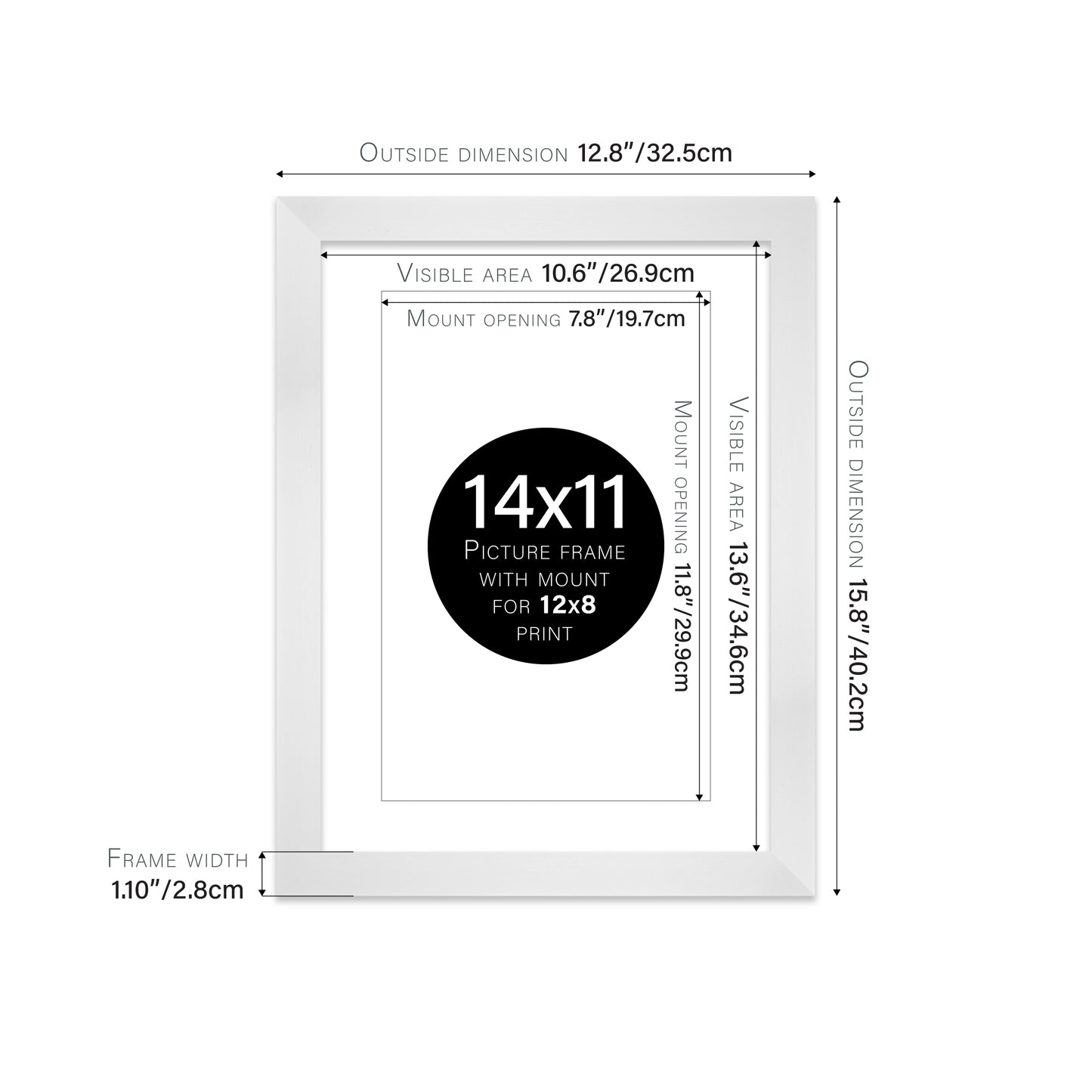White Picture Frame 28mm Edge