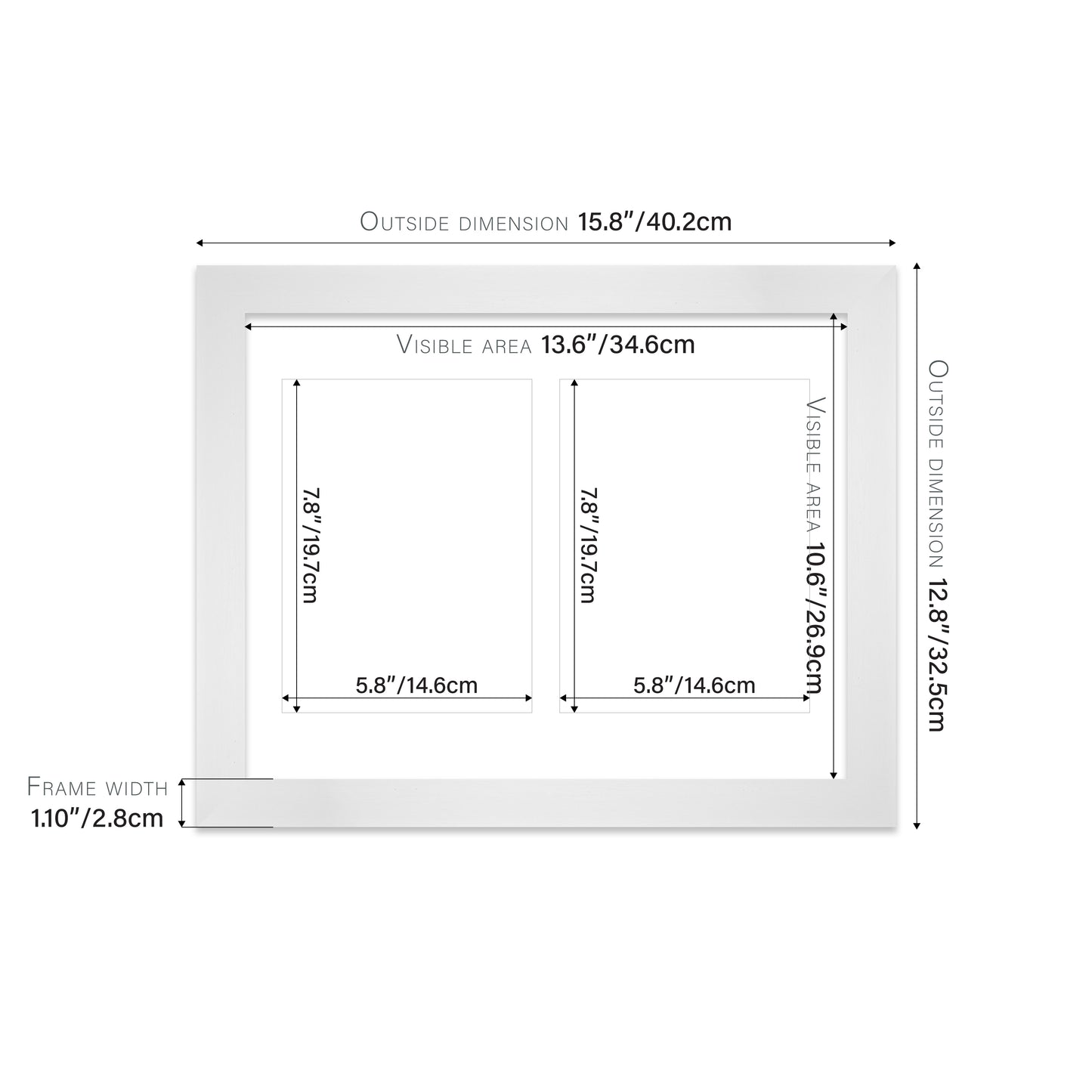 White Picture Frame 28mm Edge