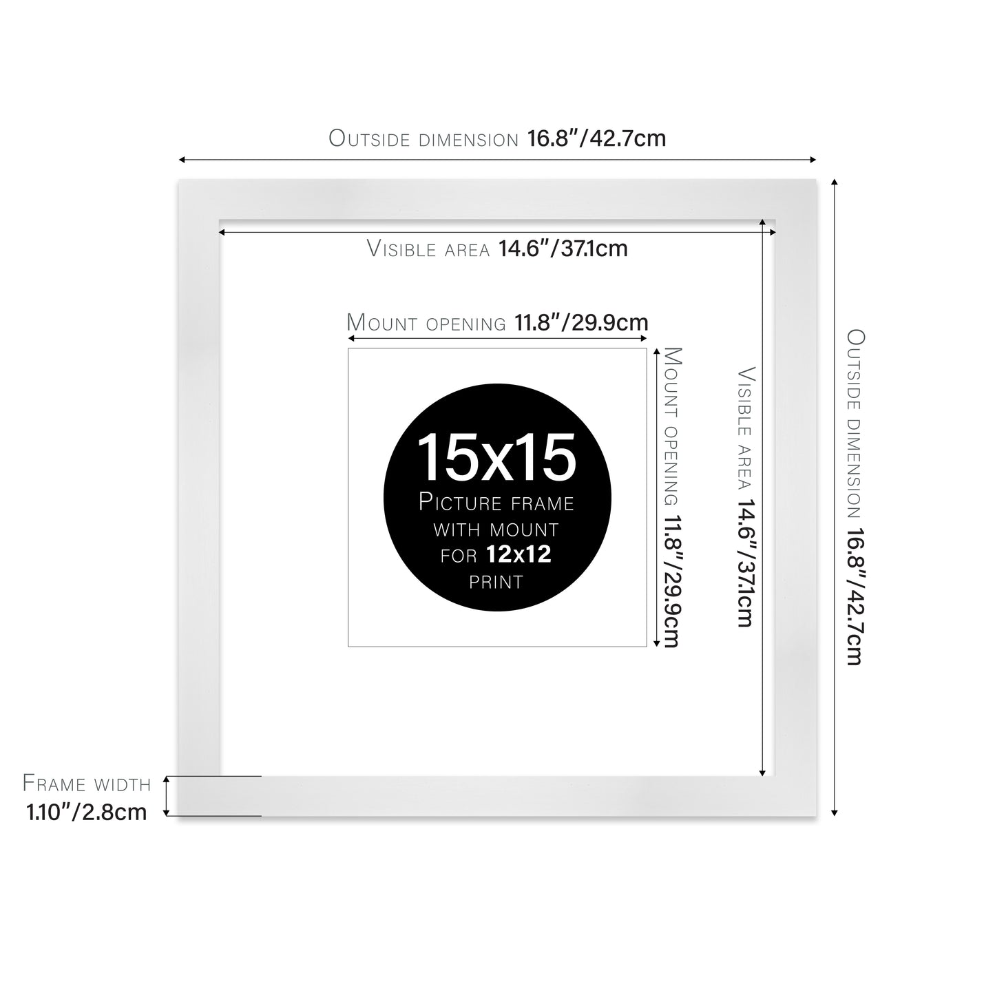 White Picture Frame 28mm Edge
