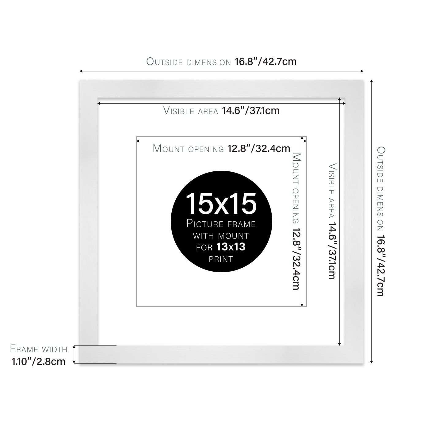 White Picture Frame 28mm Edge