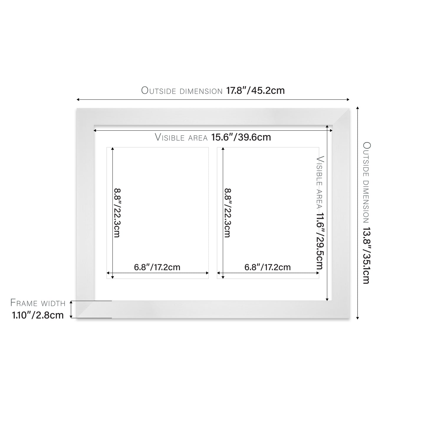 White Picture Frame 28mm Edge