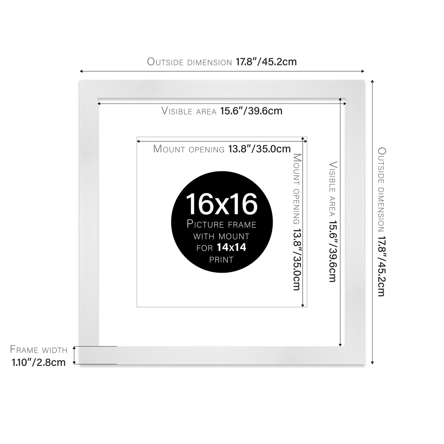White Picture Frame 28mm Edge