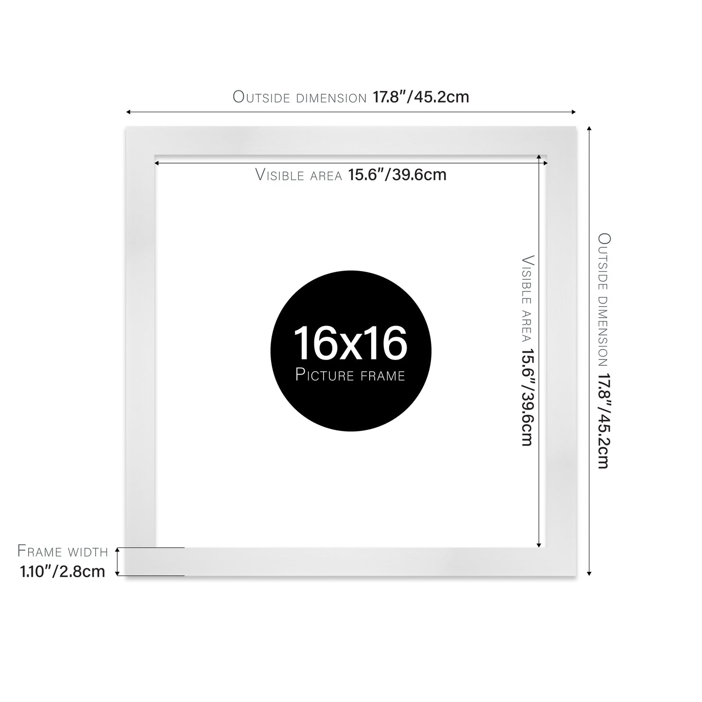 White Picture Frame 28mm Edge