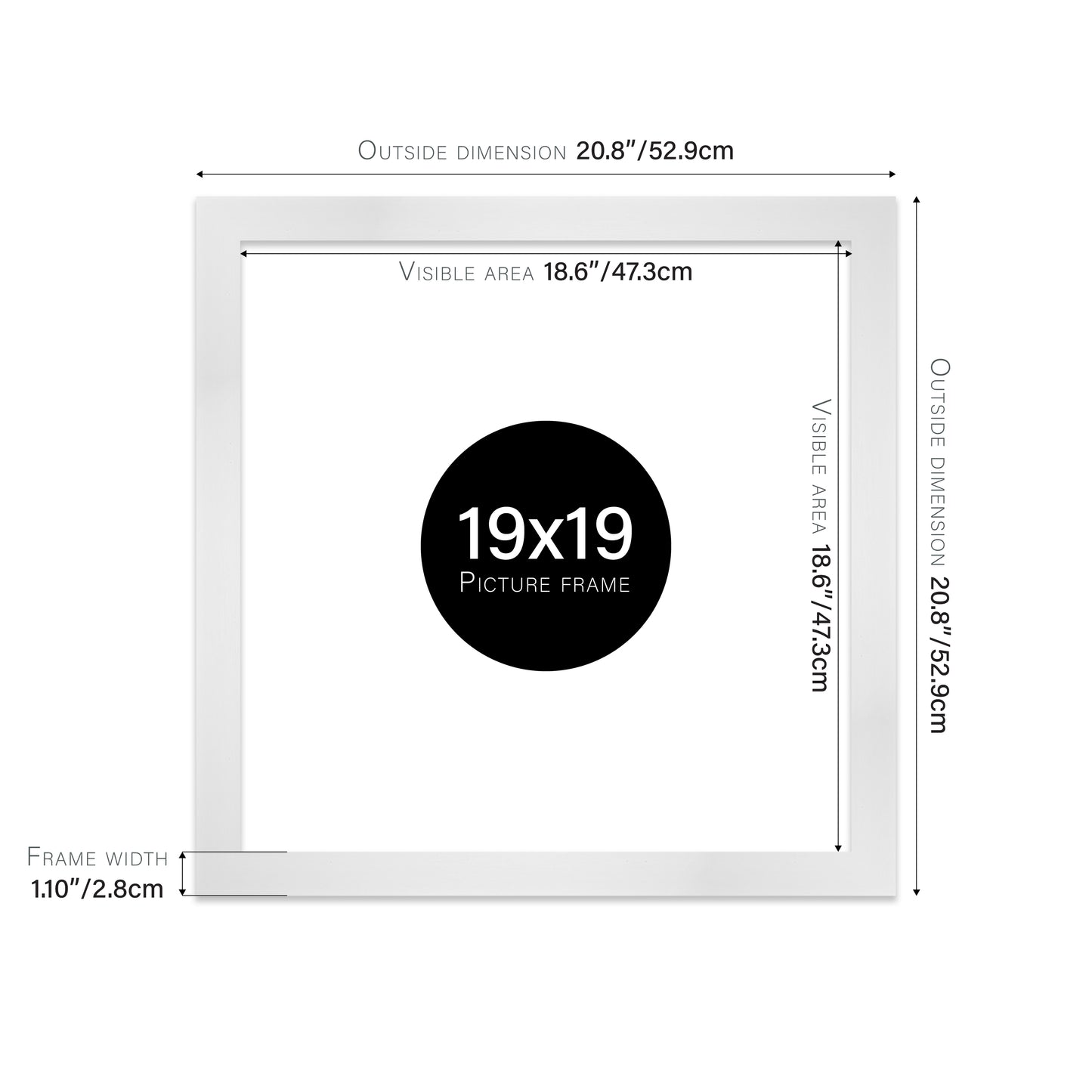 White Picture Frame 28mm Edge