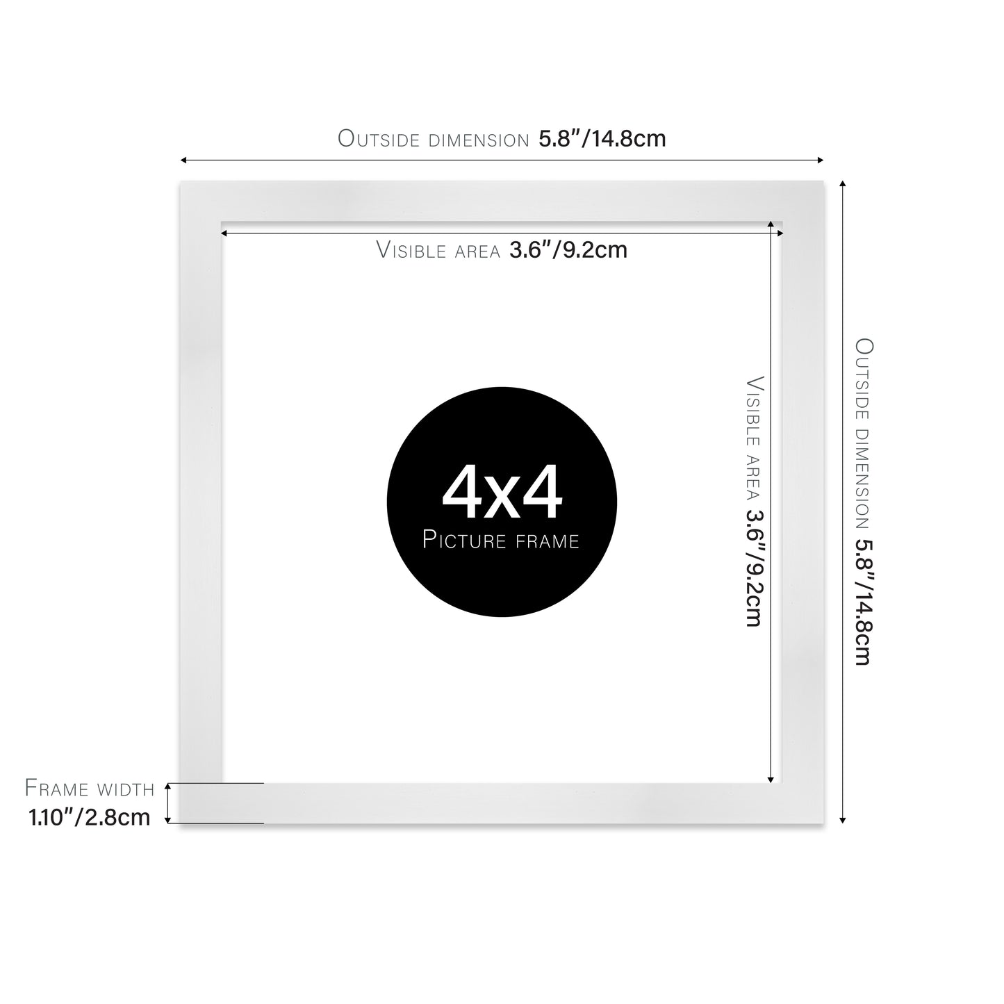 White Picture Frame 28mm Edge