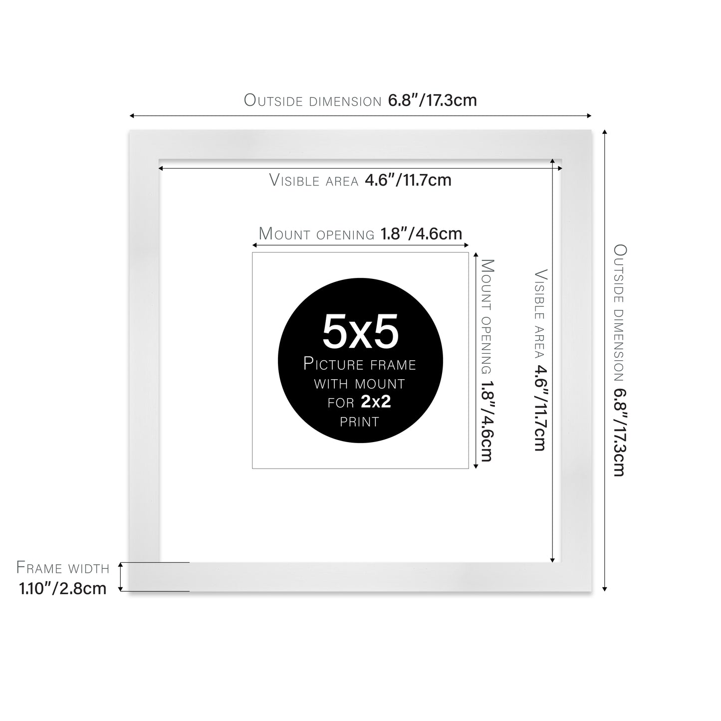 White Picture Frame 28mm Edge