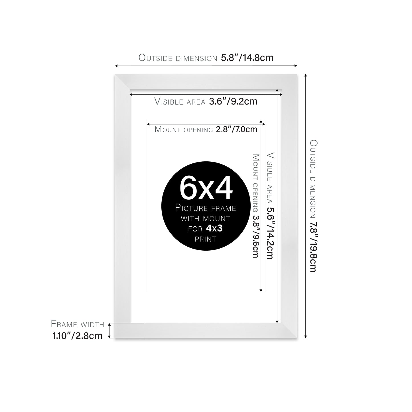 White Picture Frame 28mm Edge