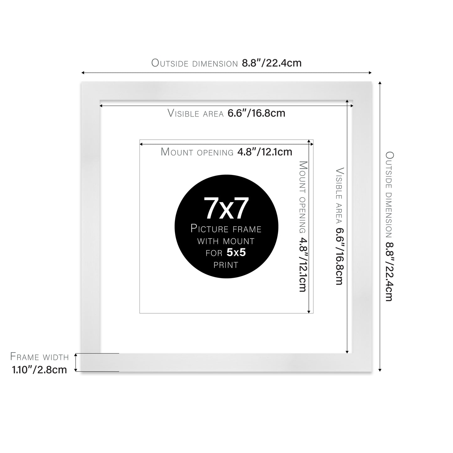 White Picture Frame 28mm Edge