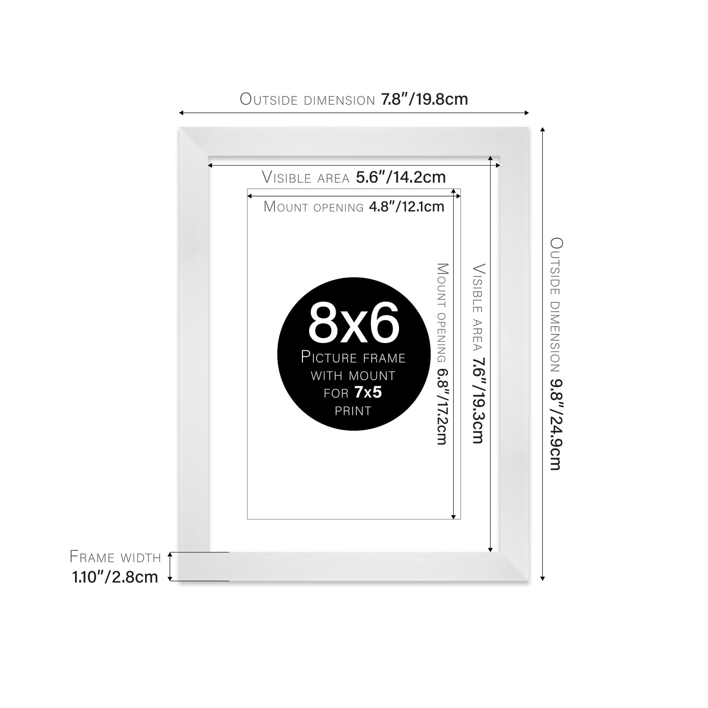 White Picture Frame 28mm Edge