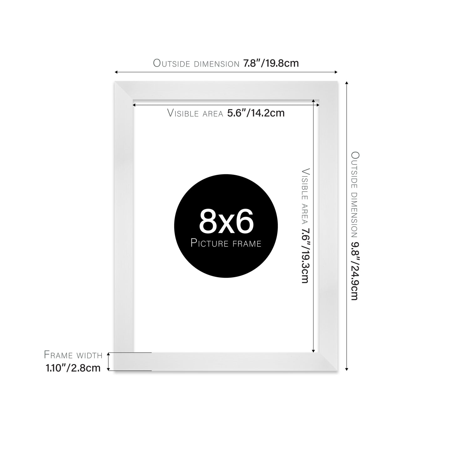 White Picture Frame 28mm Edge