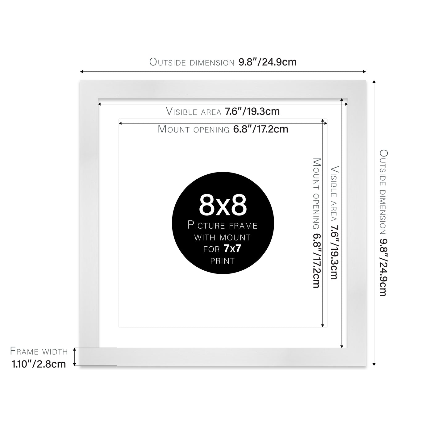 White Picture Frame 28mm Edge