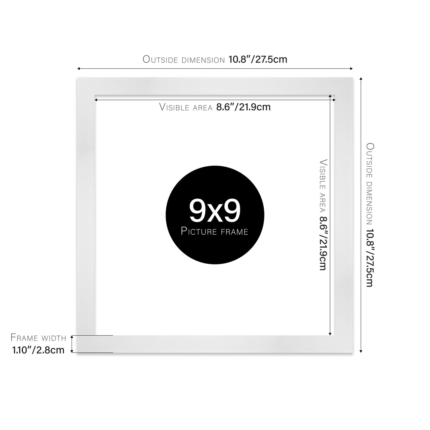 White Picture Frame 28mm Edge