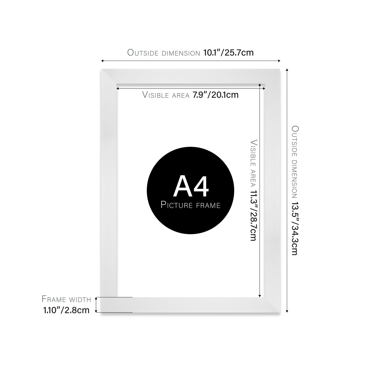 White Picture Frame 28mm Edge