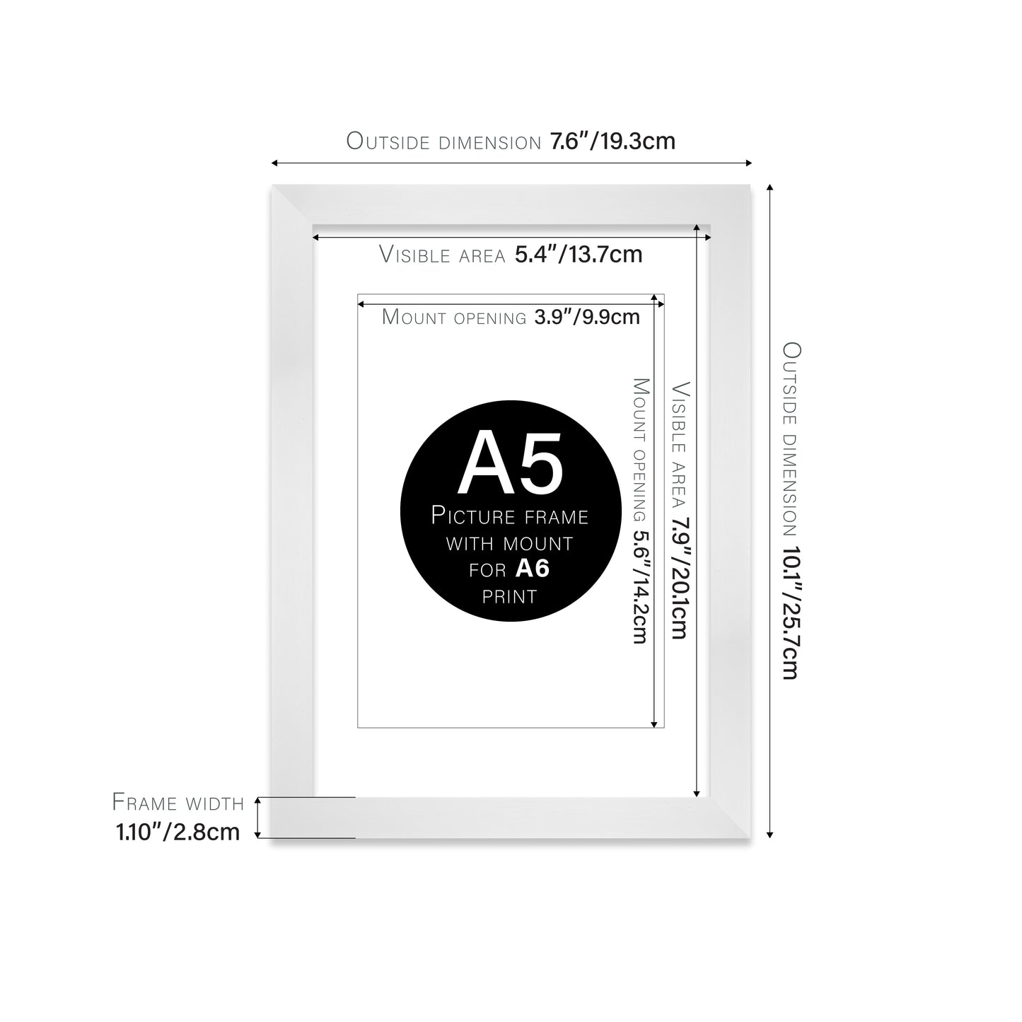 White Picture Frame 28mm Edge