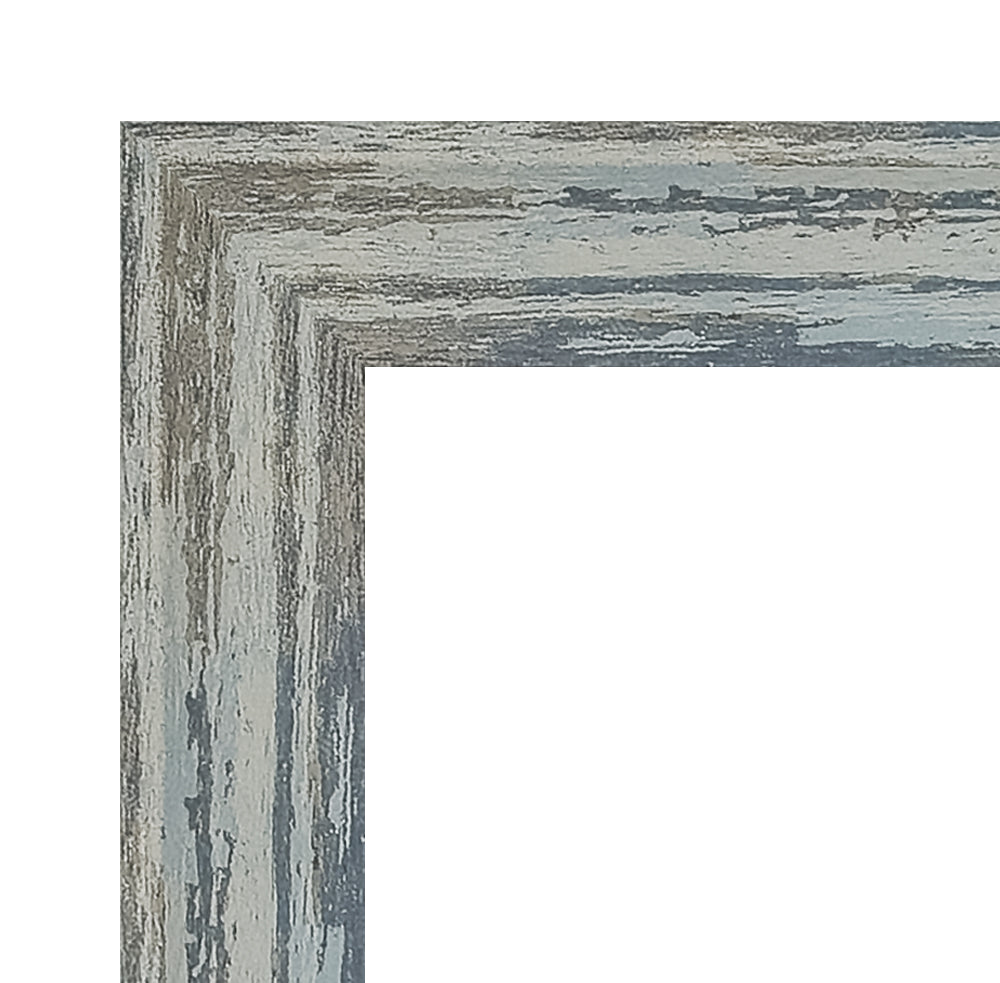 Distressed Blue Picture Frame 32mm Edge