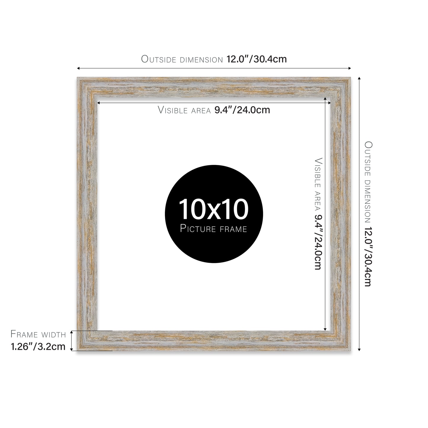 Walnut Woodgrain Picture Frame 32mm Edge