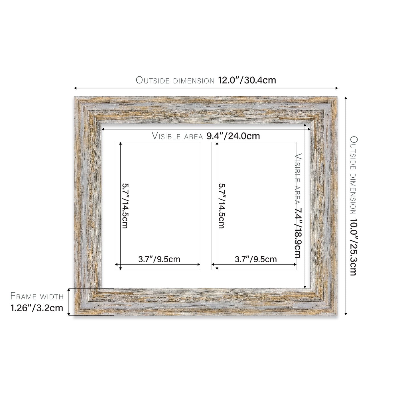 Walnut Woodgrain Picture Frame 32mm Edge