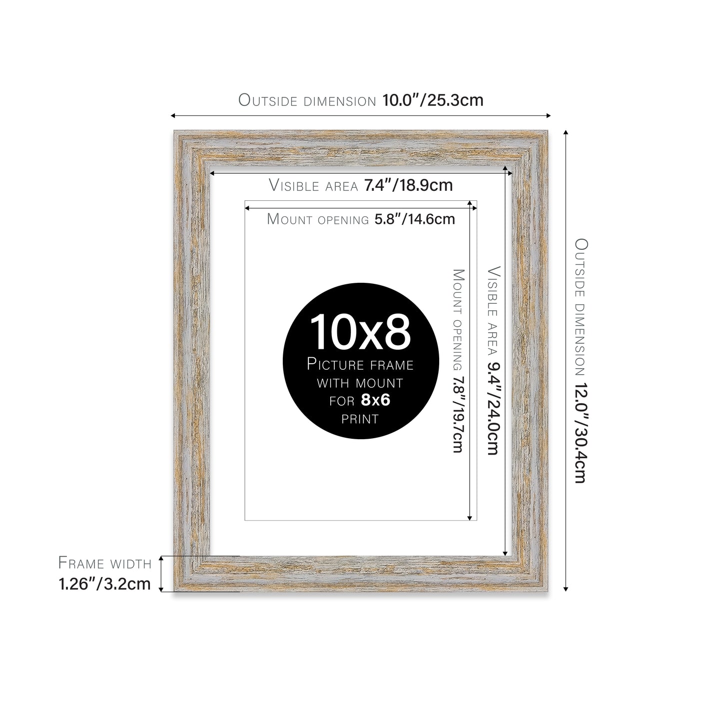 Walnut Woodgrain Picture Frame 32mm Edge