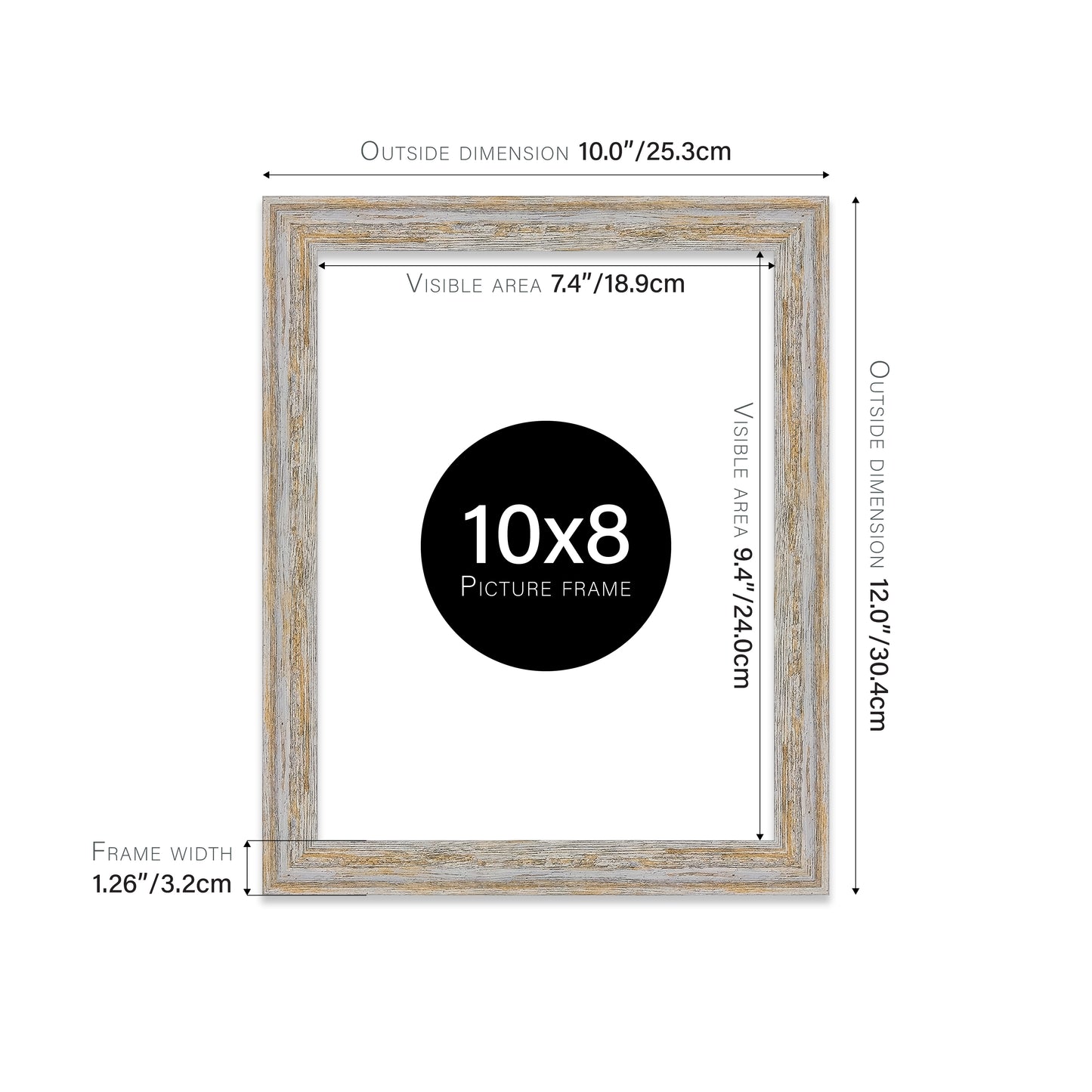 Walnut Woodgrain Picture Frame 32mm Edge