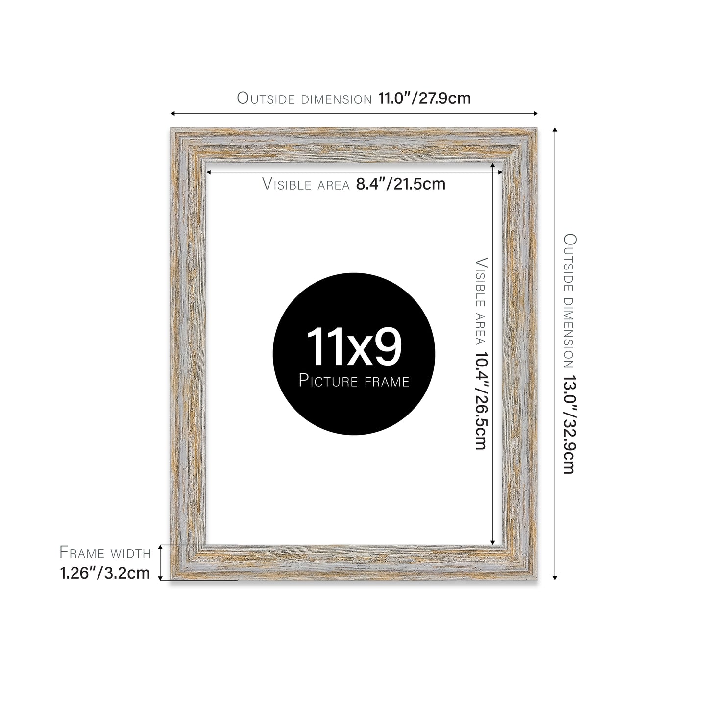Walnut Woodgrain Picture Frame 32mm Edge