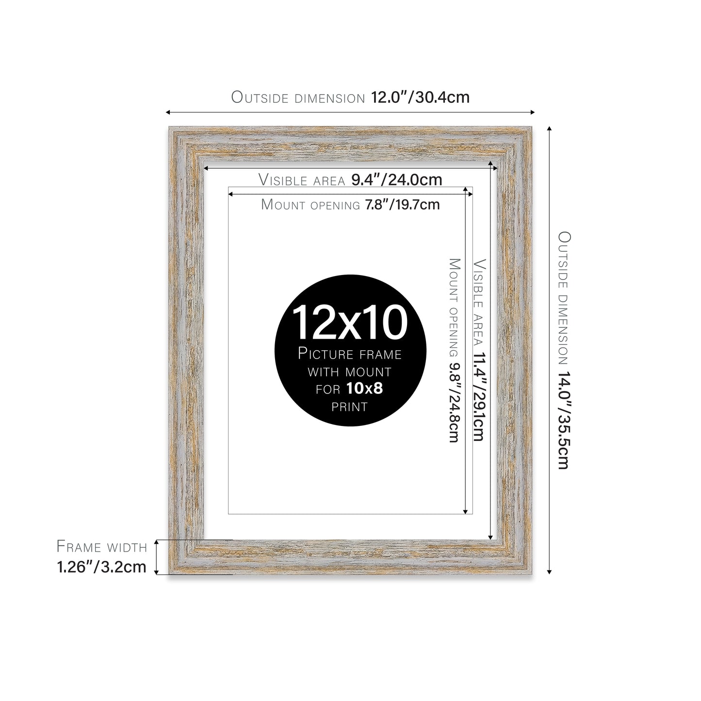 Walnut Woodgrain Picture Frame 32mm Edge