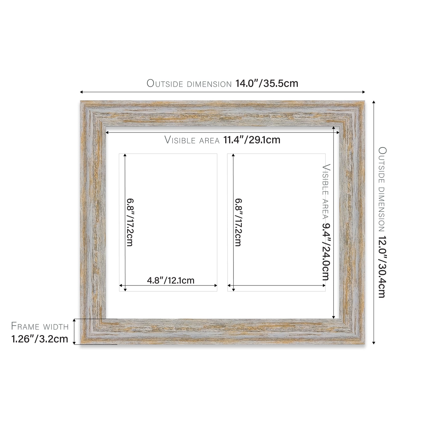 Walnut Woodgrain Picture Frame 32mm Edge