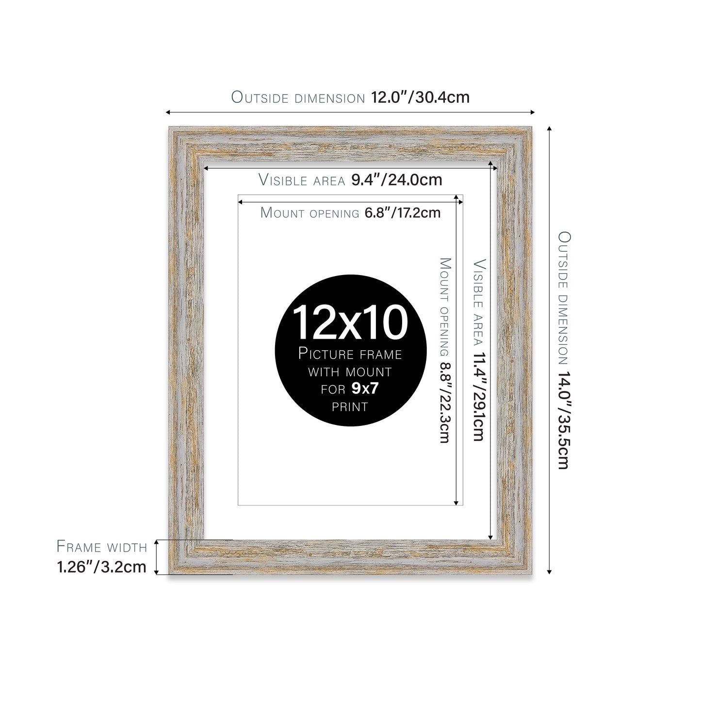 Walnut Woodgrain Picture Frame 32mm Edge