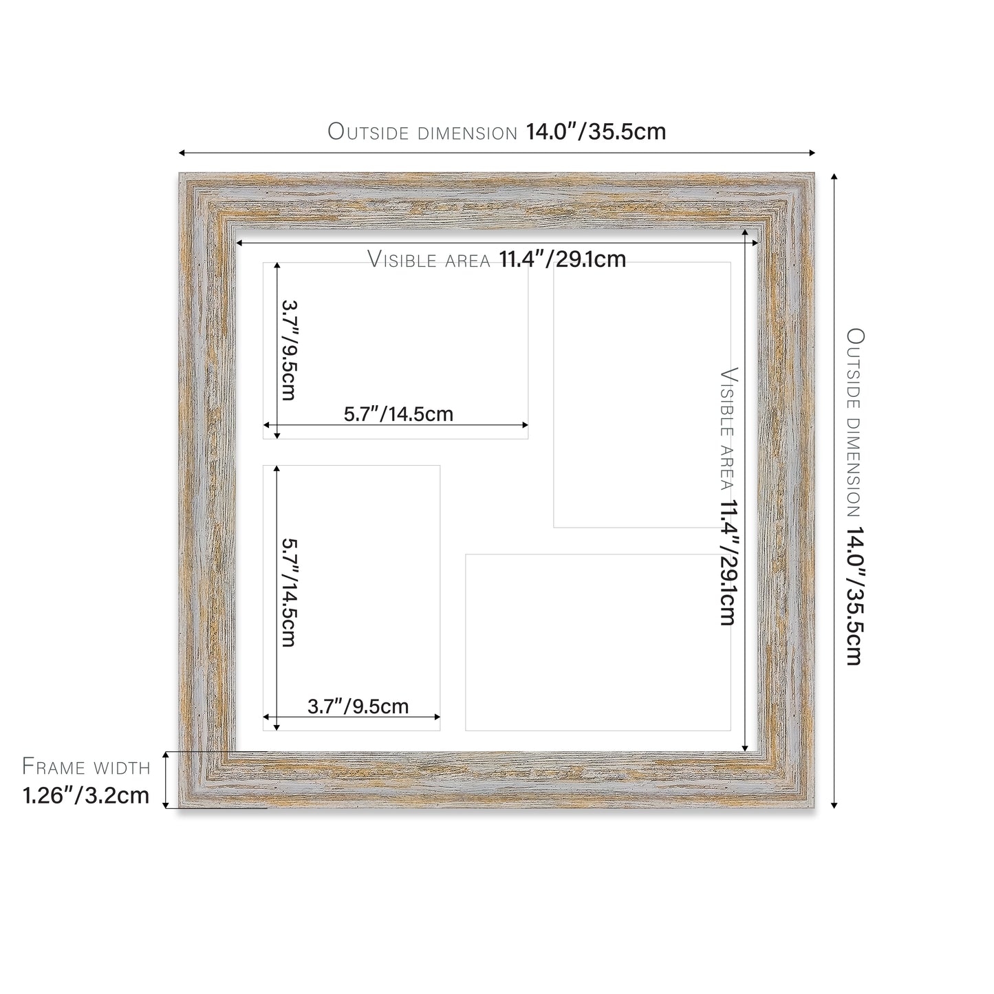 Walnut Woodgrain Picture Frame 32mm Edge