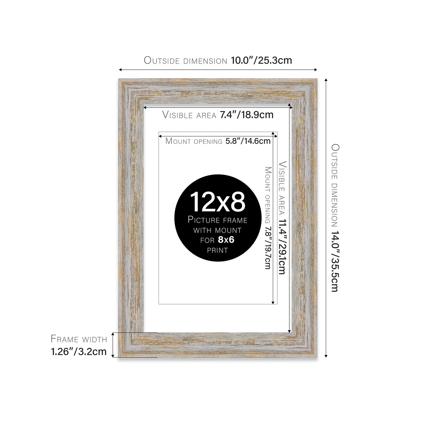 Walnut Woodgrain Picture Frame 32mm Edge