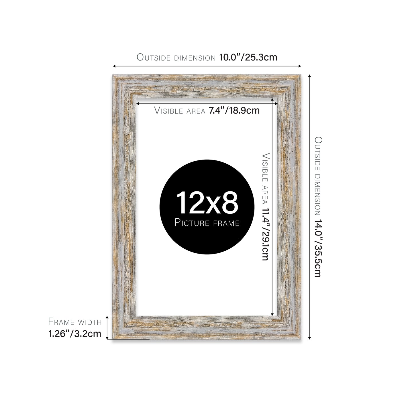 Walnut Woodgrain Picture Frame 32mm Edge