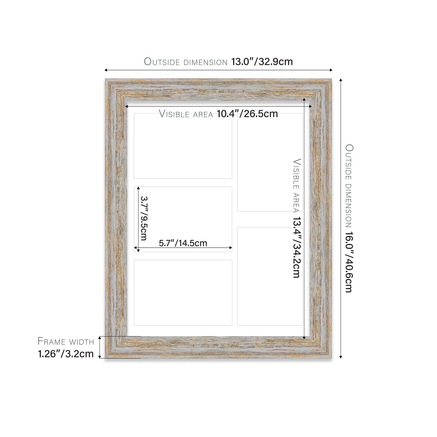 Walnut Woodgrain Picture Frame 32mm Edge