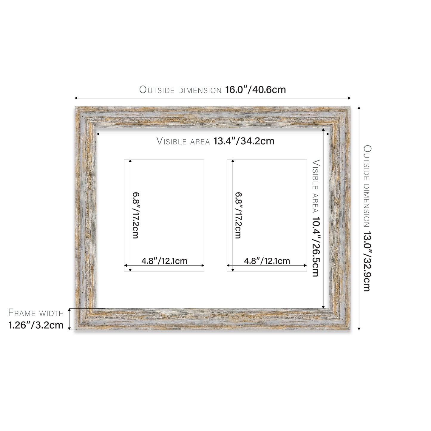 Walnut Woodgrain Picture Frame 32mm Edge