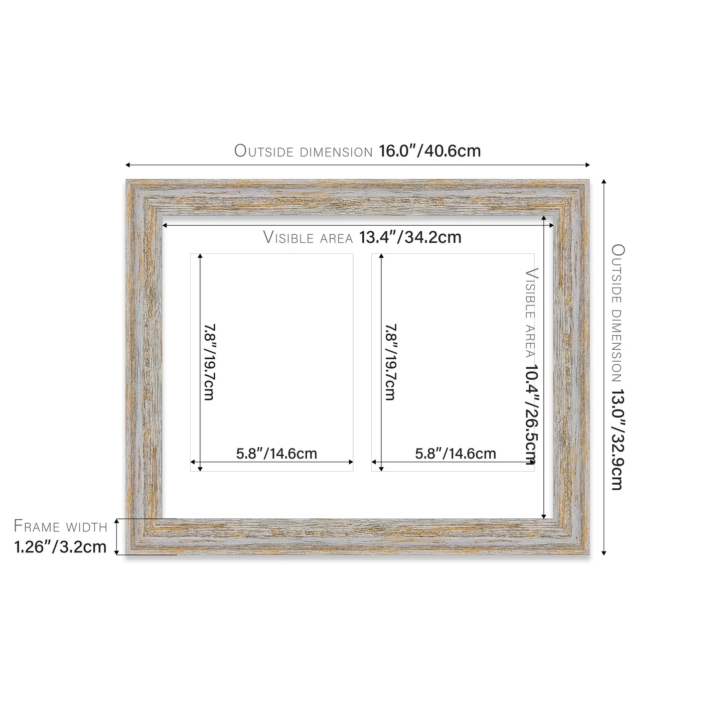 Walnut Woodgrain Picture Frame 32mm Edge