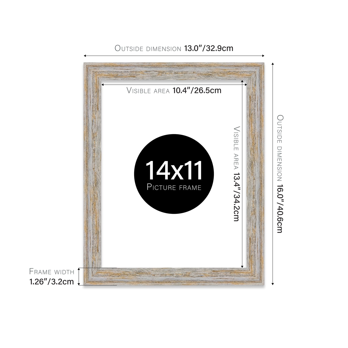 Walnut Woodgrain Picture Frame 32mm Edge
