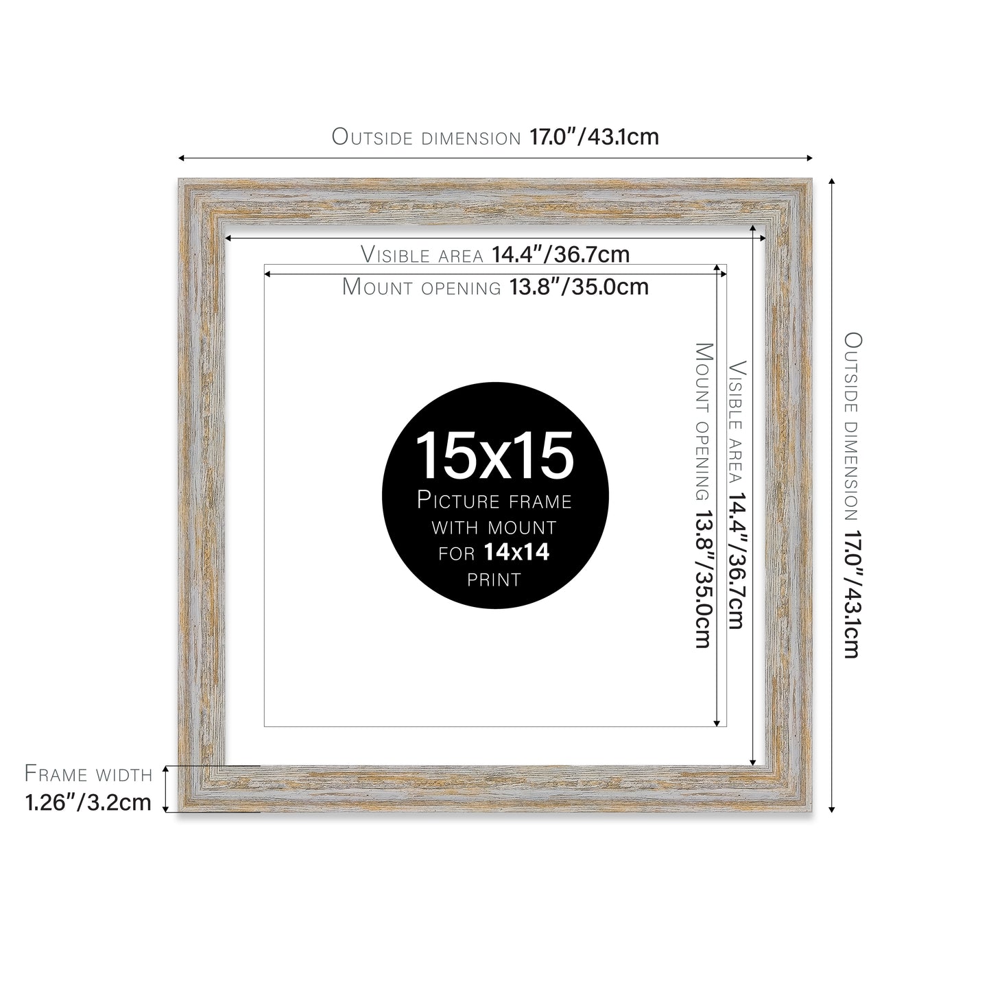 Walnut Woodgrain Picture Frame 32mm Edge