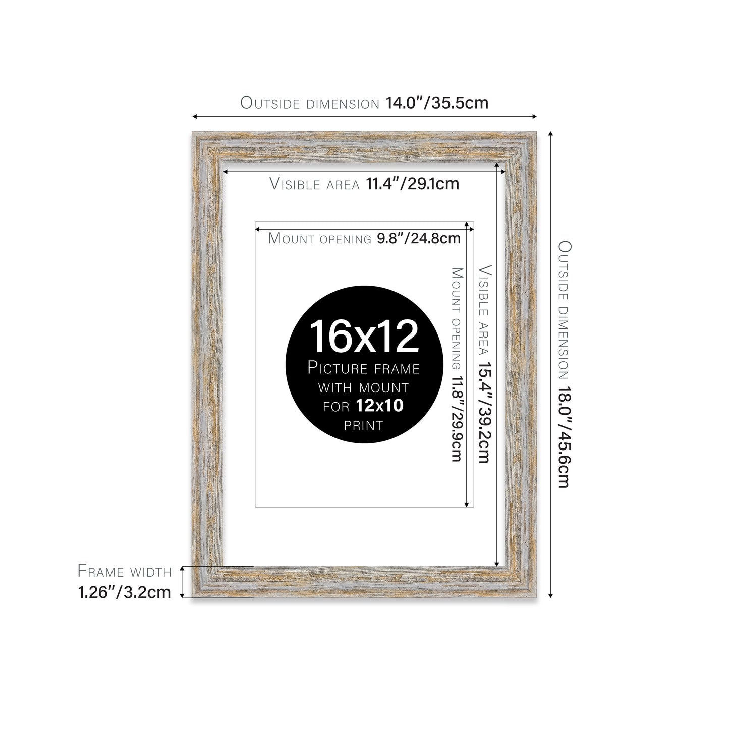 Walnut Woodgrain Picture Frame 32mm Edge