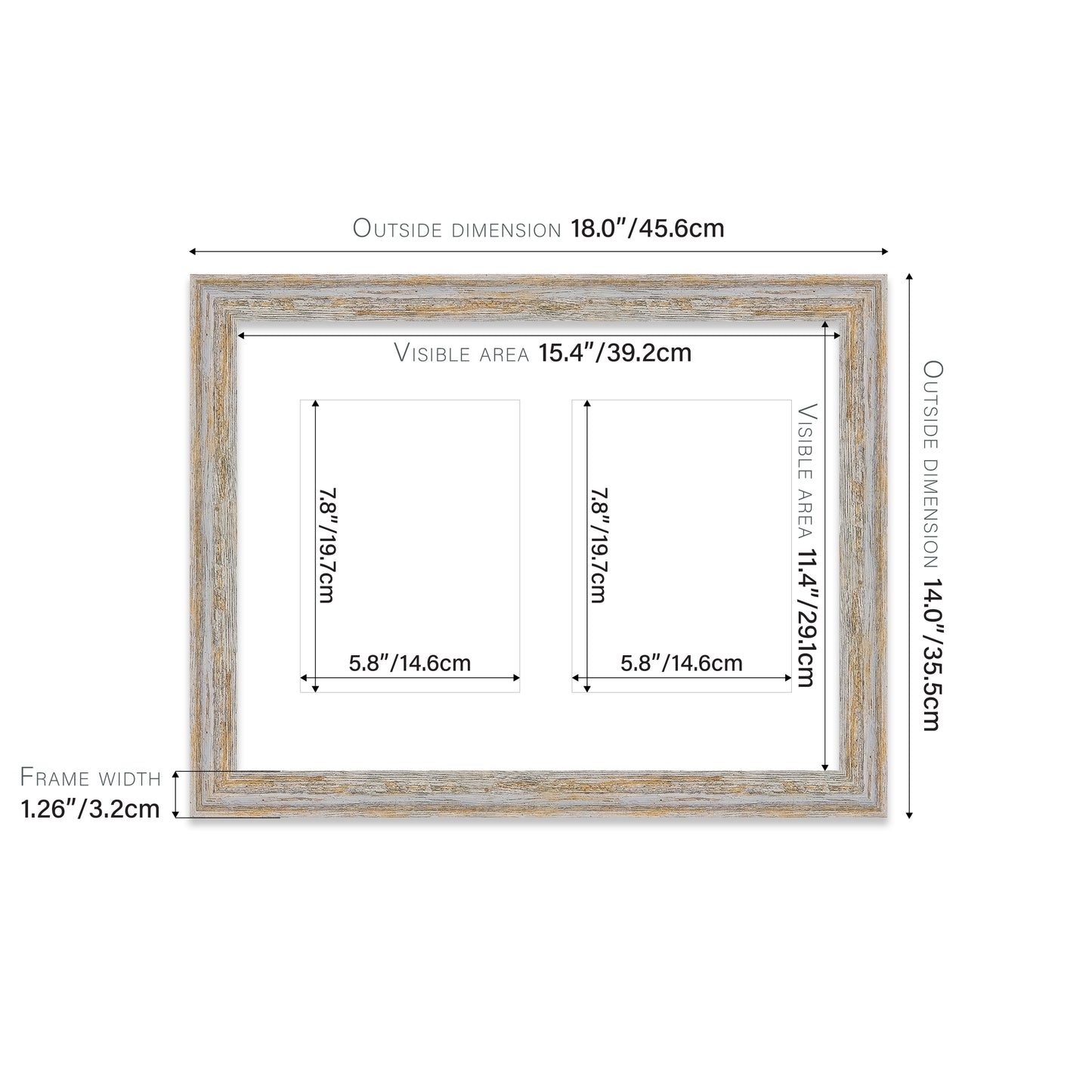 Walnut Woodgrain Picture Frame 32mm Edge